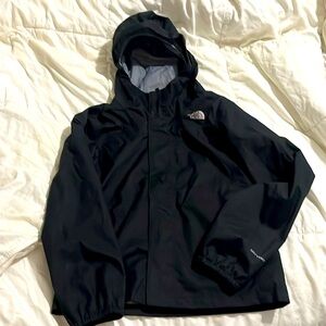 Black North Face raincoat